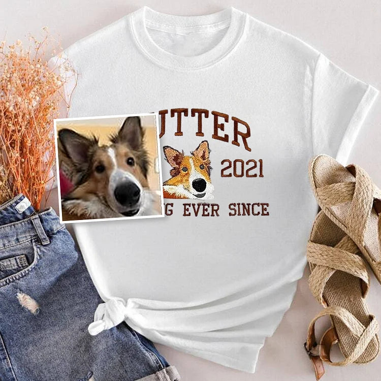 Individuell besticktes Personalisiertes besticktes Sweatshirt mit Haustiernamen, individuelles Hundegesicht, Kapuzenpullover, Geschenk für Haustierliebhaber
