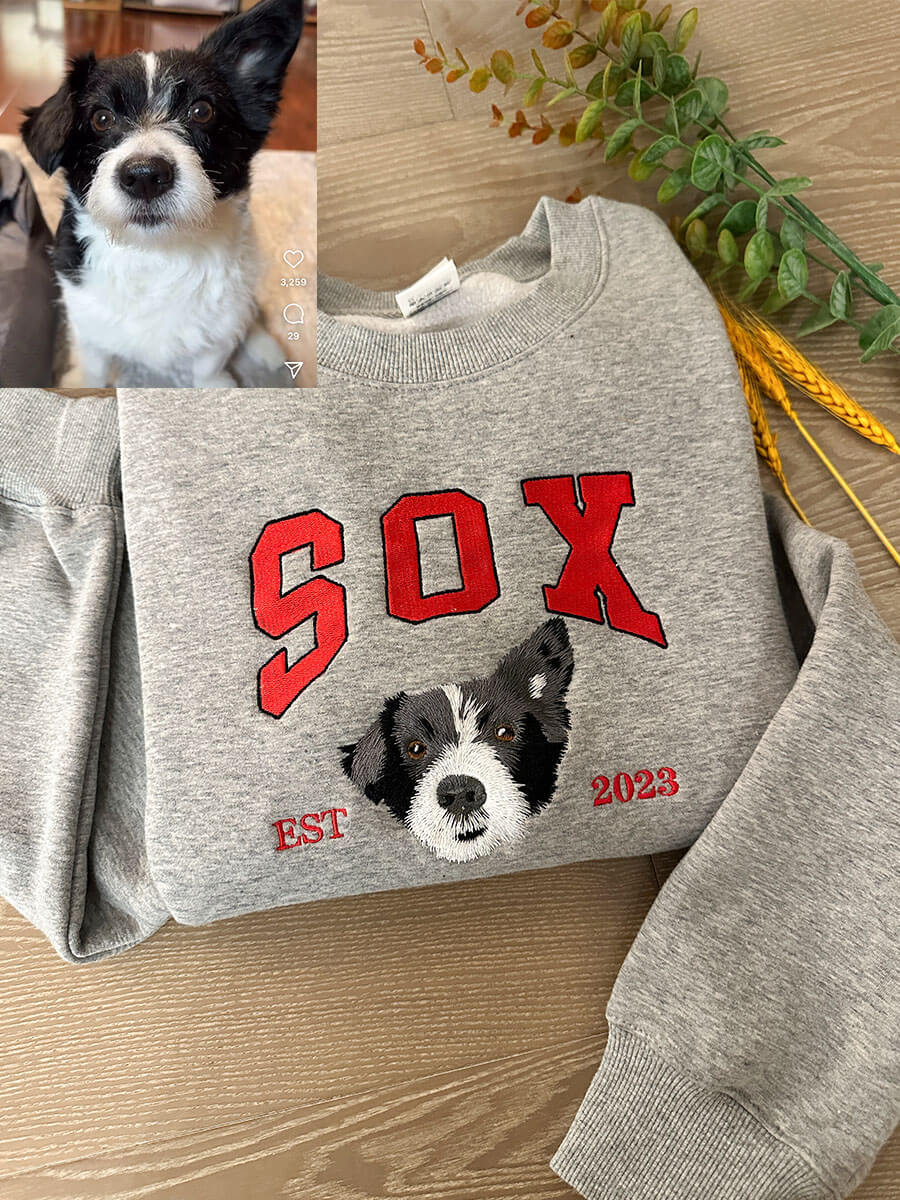 Personalisierte Geschenke Hund Benutzerdefiniertes Haustier-Stickerei-Sweatshirt für Tierliebhaber