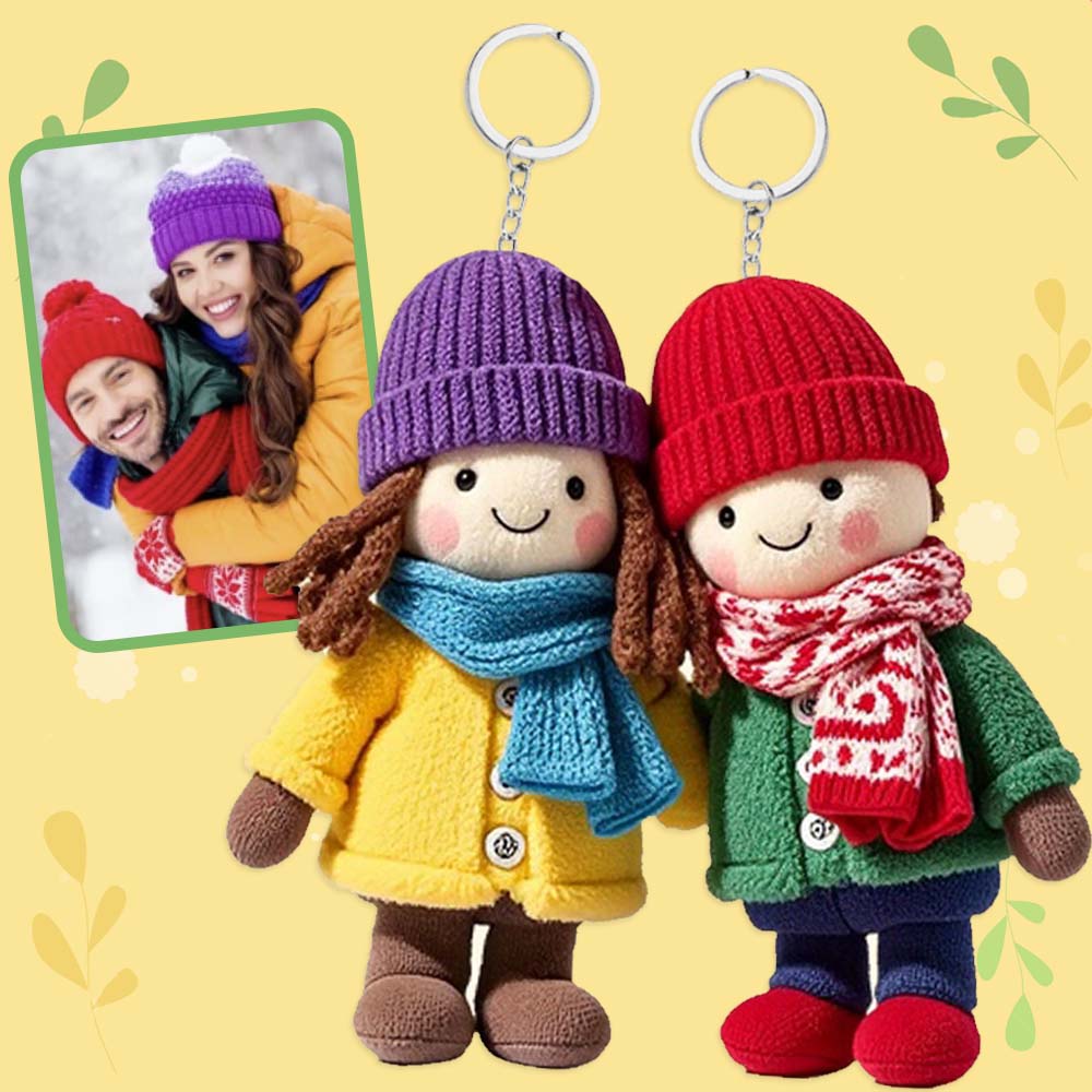 Personalisierter Schlüsselanhänger mit Familienfoto aus Plüsch – wertvolles Geschenk für Familientreffen