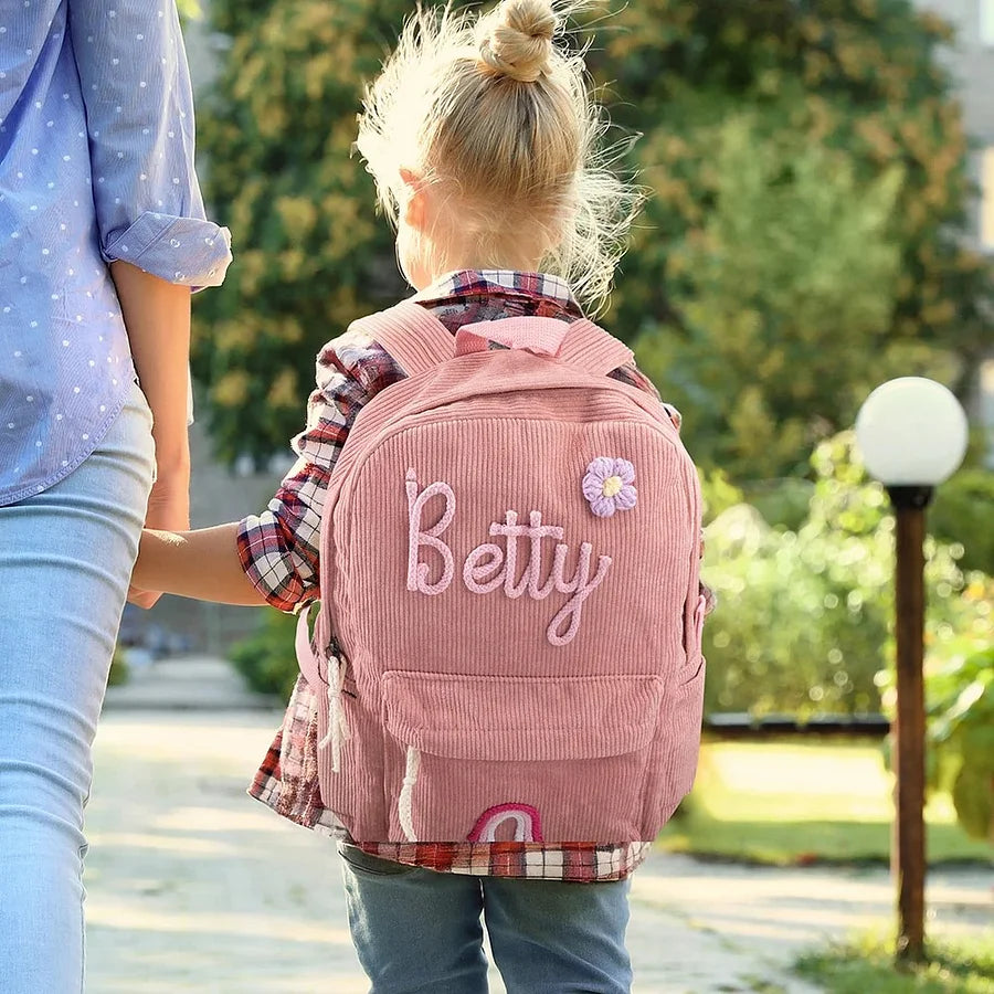 Personalisiertes Kinder Rucksäckchen aus Cord – Mit Namensaufdruck
