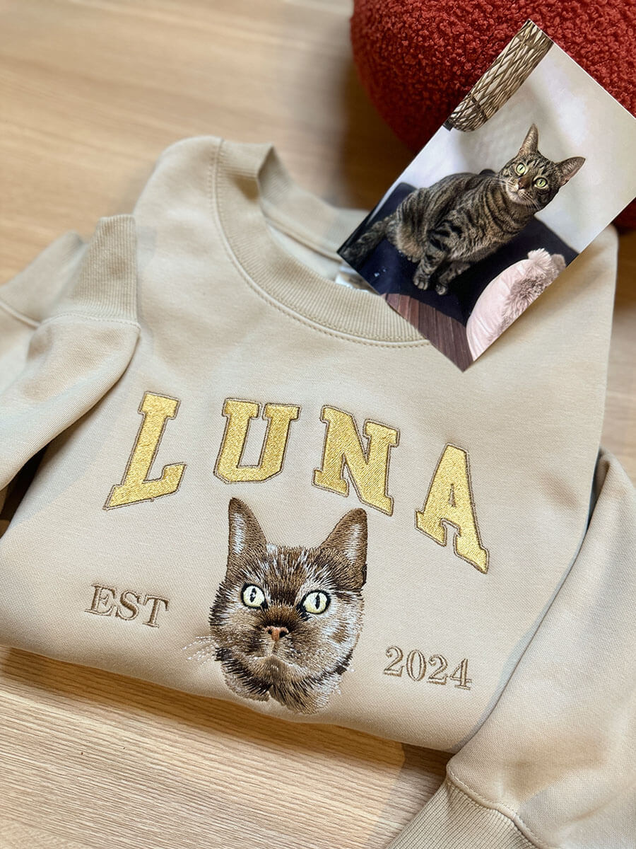Personalisierte Geschenke Hund Benutzerdefiniertes Haustier-Stickerei-Sweatshirt für Tierliebhaber