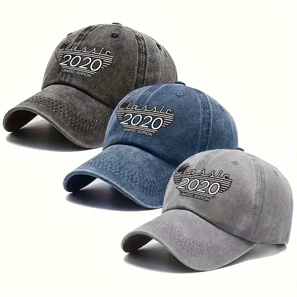 Personalisierte Baseballkappe aus gewaschenem Denim – individueller Vintage-Look, ein einzigartiges Geschenk für den Vater oder einen Freund