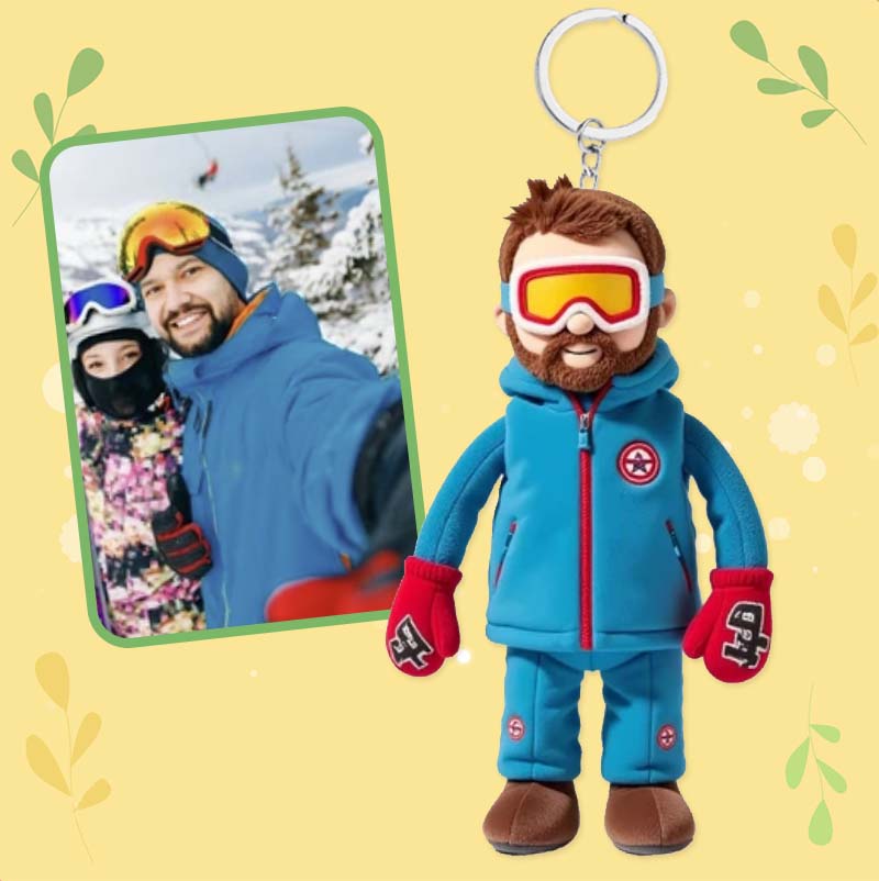 Personalisiertes Foto Plüschpuppe Plüsch Schlüsselanhänger Geschenke, Paar Plüschpuppe, süßes Geschenk für Sie