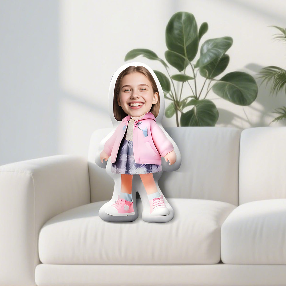 Foto Kissen mit Gesichtstausch – personalisiert mit Ihrem Foto, Polyester-Strickstoff, einzigartiges Geschenk für Familie und Freunde, einzigartiger Geschenkartikel | Verspieltes Design | Strapazierfähiger Strickstoff