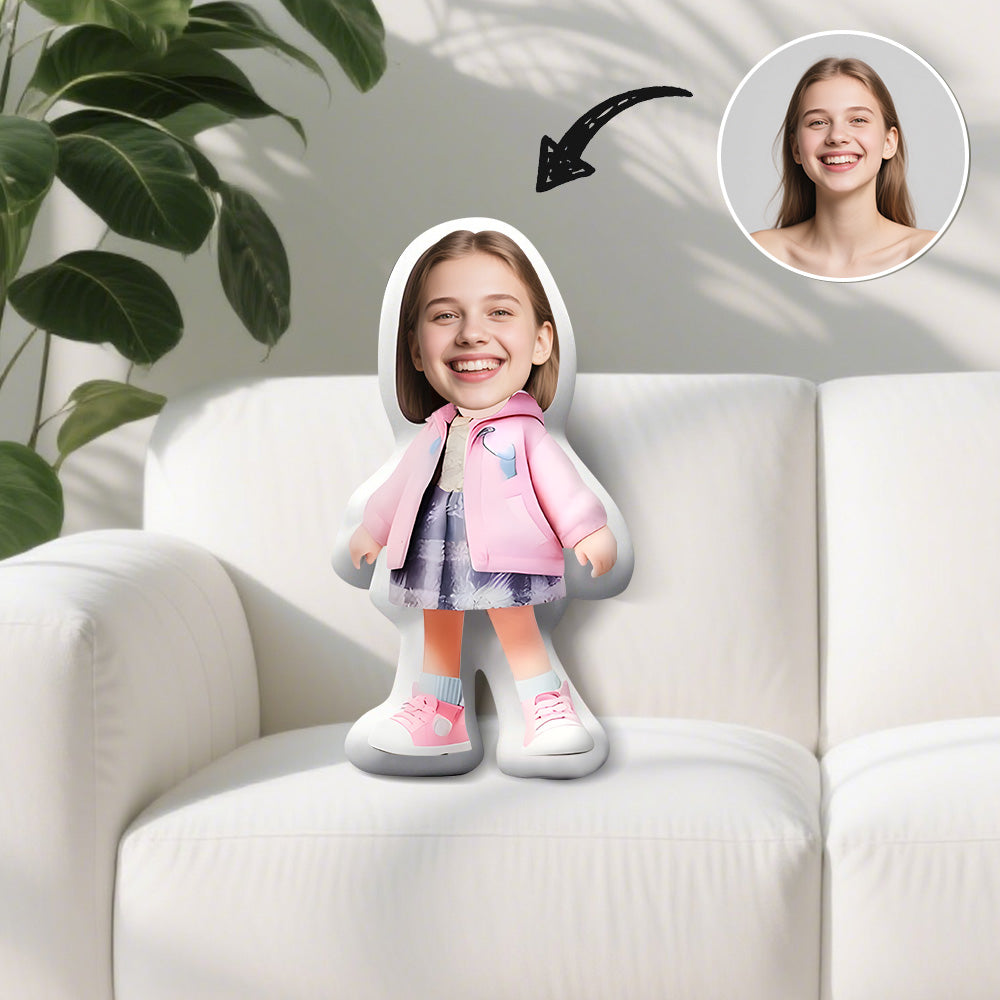 Foto Kissen mit Gesichtstausch – personalisiert mit Ihrem Foto, Polyester-Strickstoff, einzigartiges Geschenk für Familie und Freunde, einzigartiger Geschenkartikel | Verspieltes Design | Strapazierfähiger Strickstoff