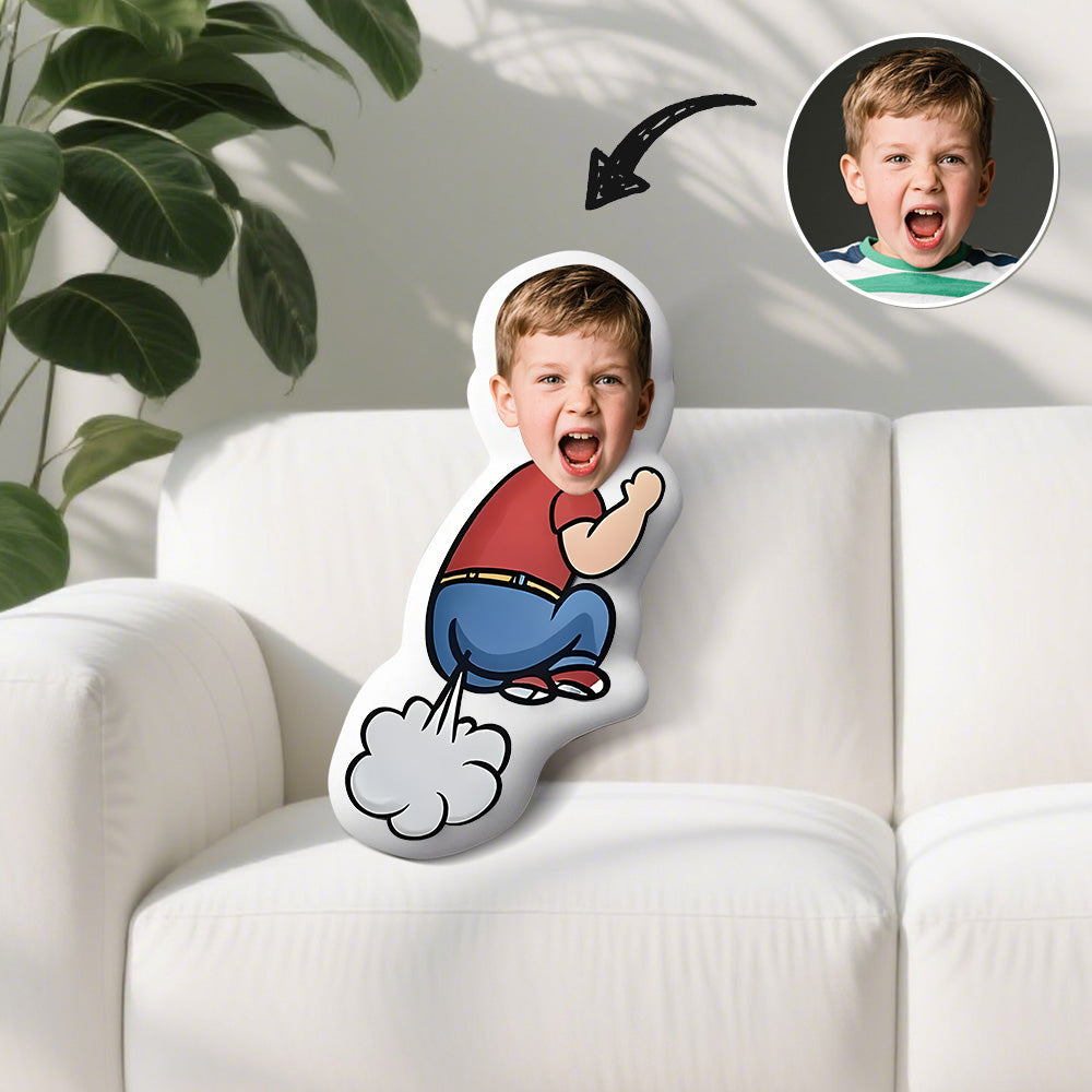 Individuelles Fotokissen mit menschlichem Gesicht, personalisiert, weiches und elastisches Kurzplüschmaterial