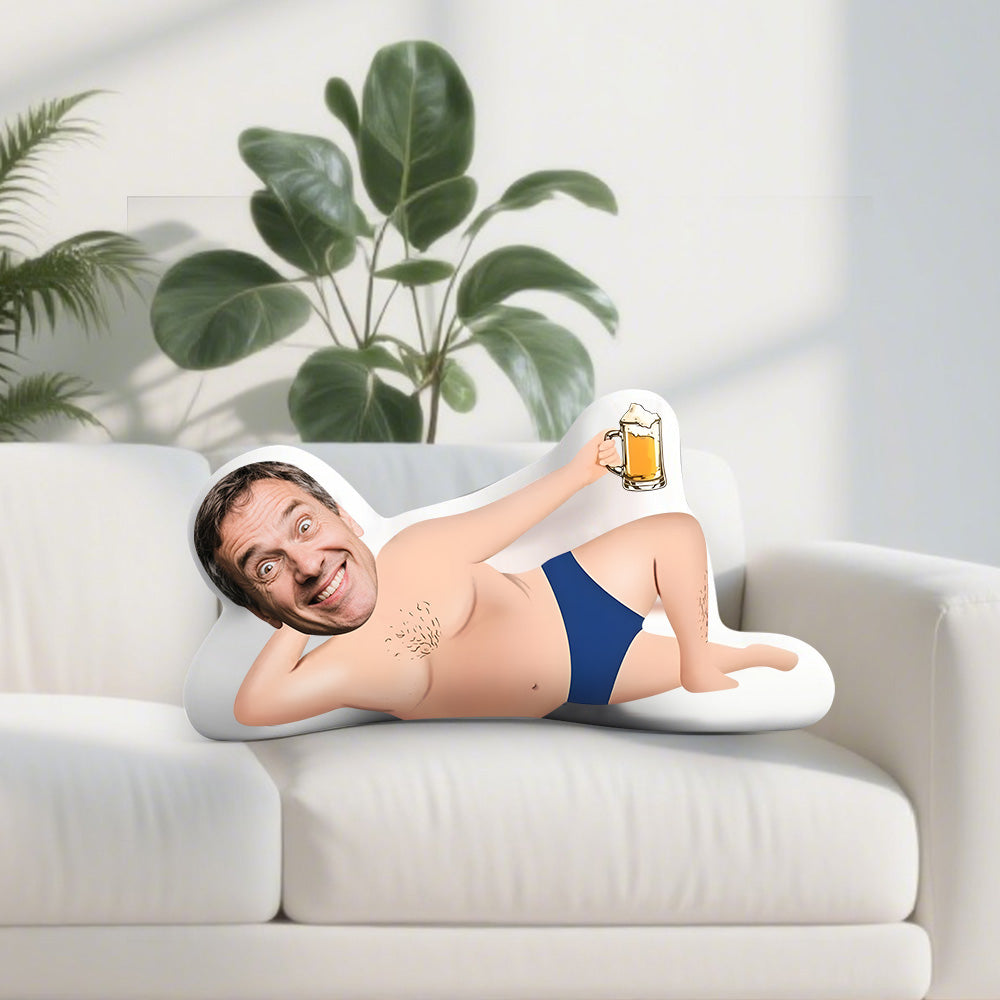 Fotokissen – Personalisierte "Best Boyfriend" Mini-Plüschpuppe, Personalisierte Fotopuppe, Digitaldruck, Stricktuch, Polyester, Weiß und Rot, Perfektes Geschenk