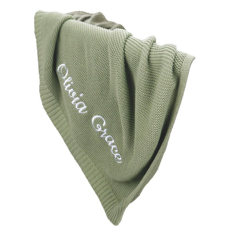 Bestickte Babydecke mit Namen - Atmungsaktive Baumwolldecke, Personalisiertes Geschenk für Neugeborene