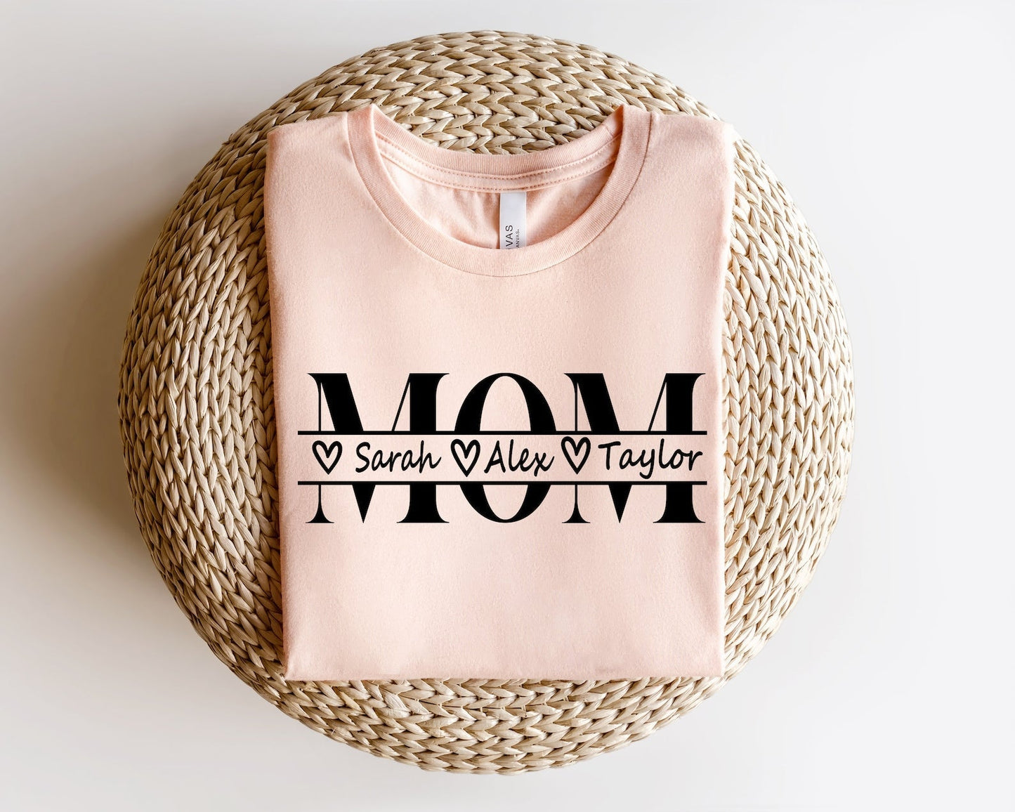 Personalisiertes Mama Sweatshirt mit Kindernamen, Personalisierter Mama Pullover Minimalistisches Mama Geschenk für Mutter, Mama Geschenk für Sie T-Shirt