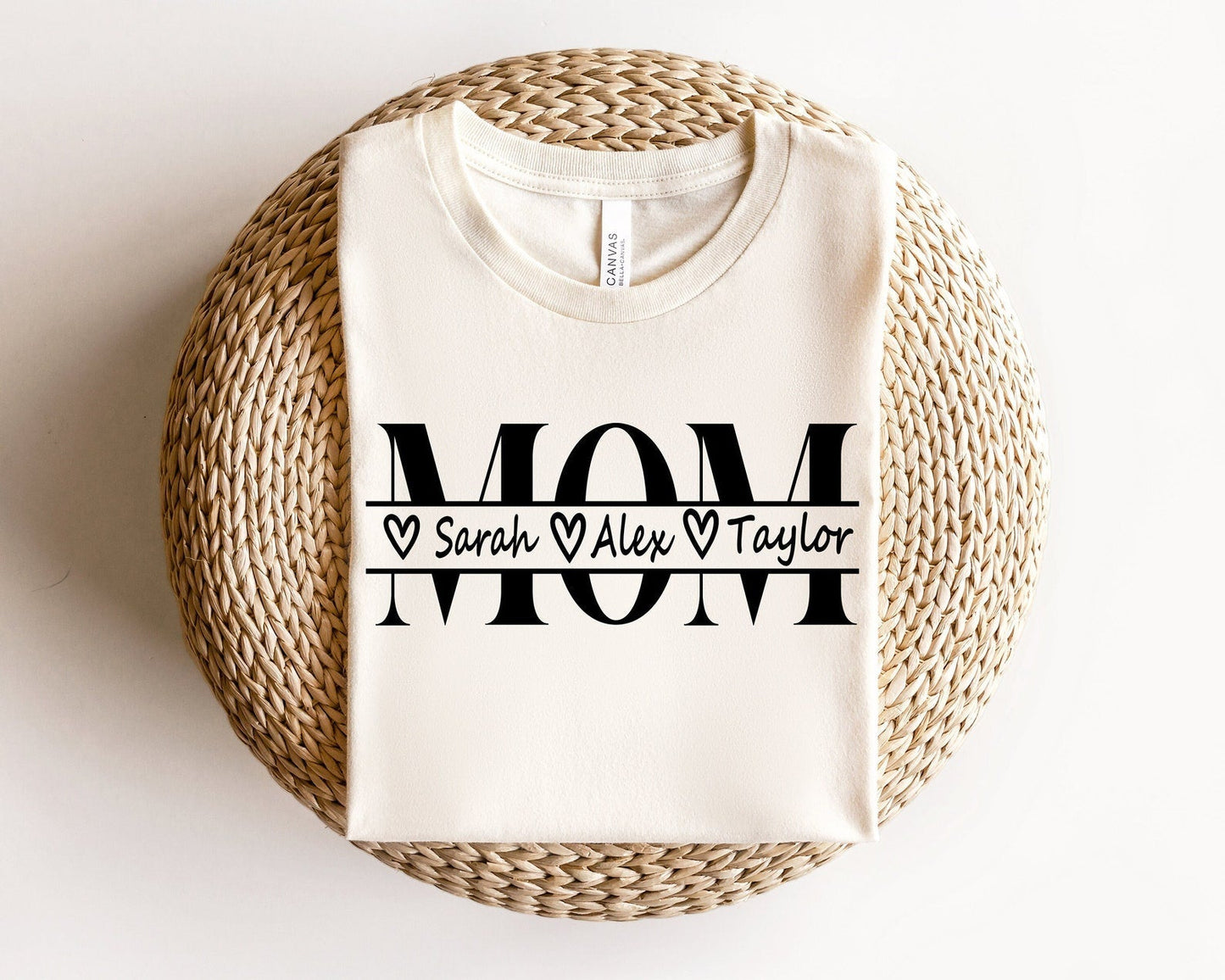 Personalisiertes Mama Sweatshirt mit Kindernamen, Personalisierter Mama Pullover Minimalistisches Mama Geschenk für Mutter, Mama Geschenk für Sie T-Shirt