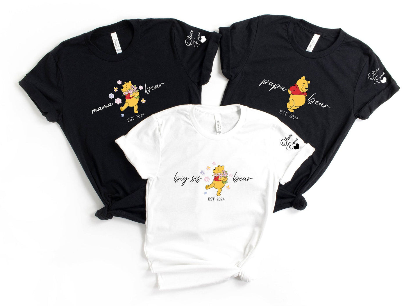 Mama Bear Sweatshirt mit Kindernamen - Klassisches Pooh-Bär-Design