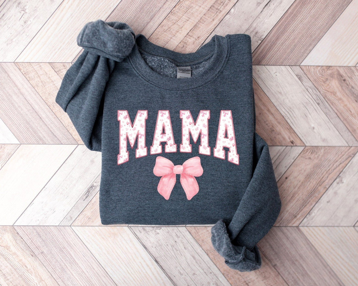 Coquette Pink Mama Sweatshirt, Süßes Rosa Schleife Mama Shirt, Beliebtes Mutter T-Shirt, Trendy Mutter Geschenk, Muttertagsgeschenk