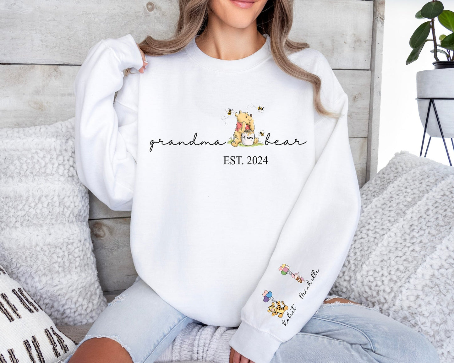 Personalisiertes Mama Bear Hoodie - Anpassbares Muttertags-Shirt