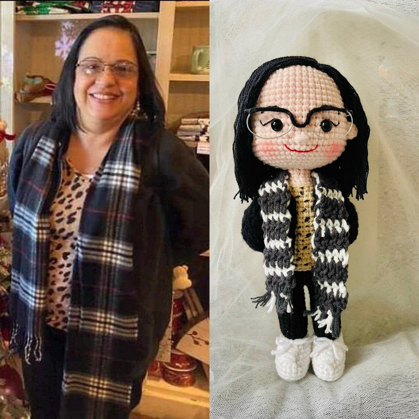 Paarportrait Puppe, personalisierte Paarpuppe, Look-alike Puppe, süße Puppe, Jubiläumsgeschenk, personalisiertes handgemachtes Häkelgeschenk für Mama und Papa