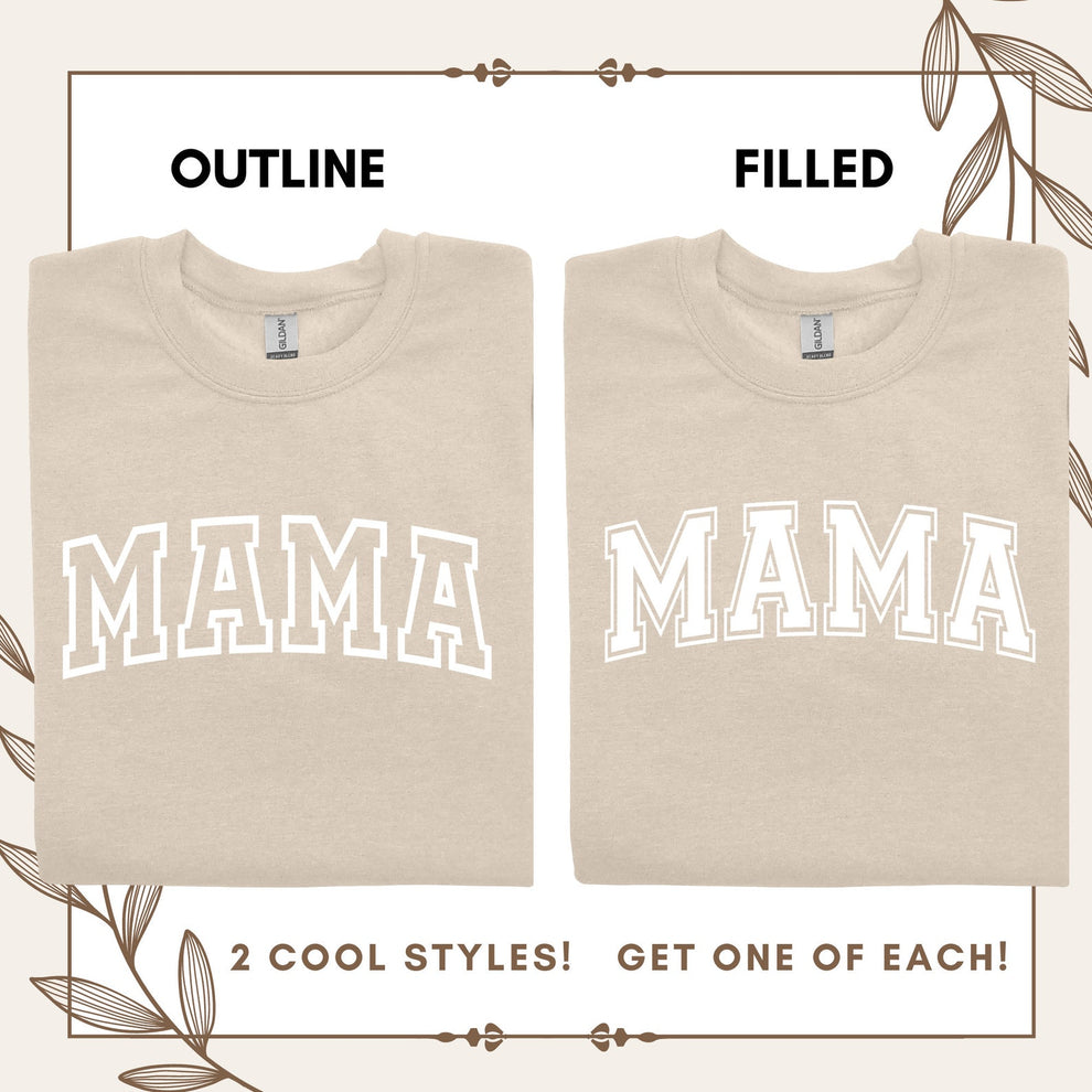 Mama Andenken Sweatshirt mit Puff-Schriftzug, personalisierte Kindernamen auf dem Ärmel, Mama Pullover, Geschenk für neue Mama, Schwarz
