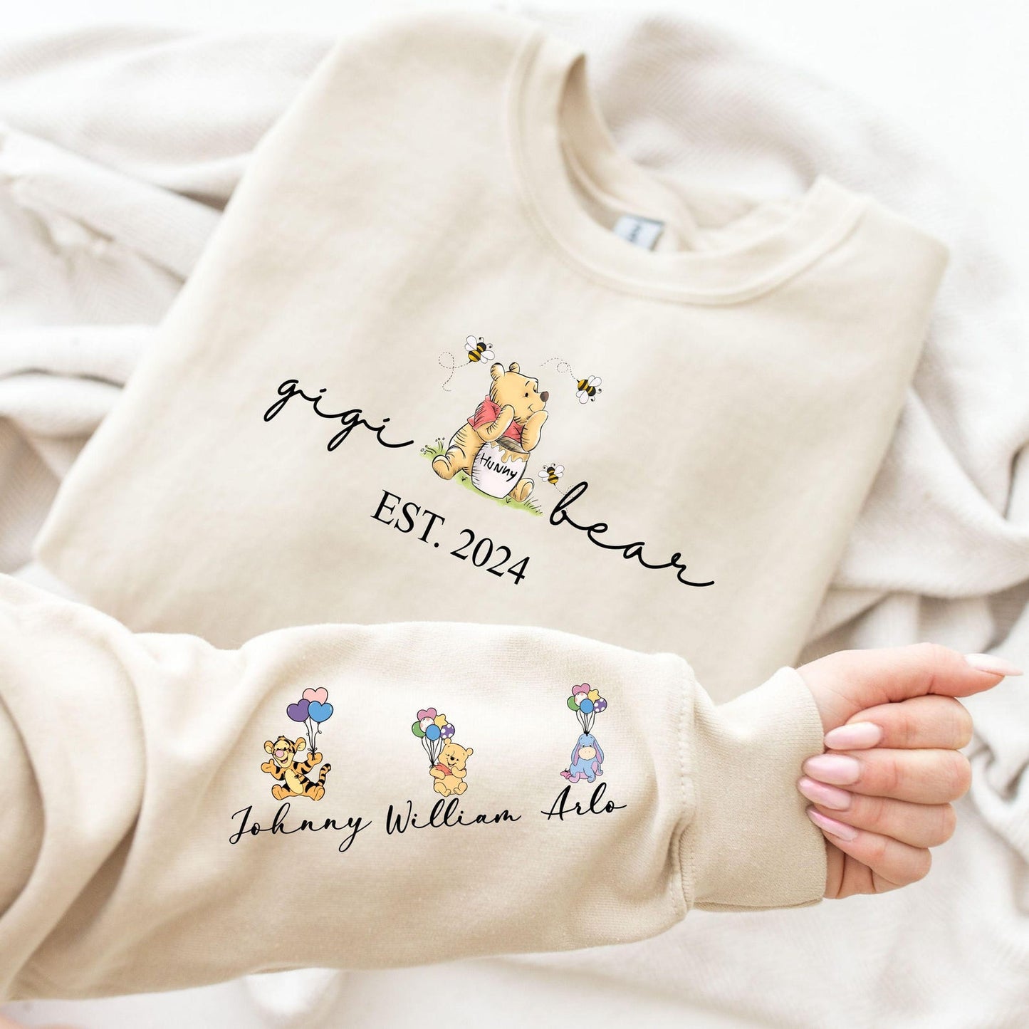 Personalisiertes Mama Bear Hoodie - Anpassbares Muttertags-Shirt
