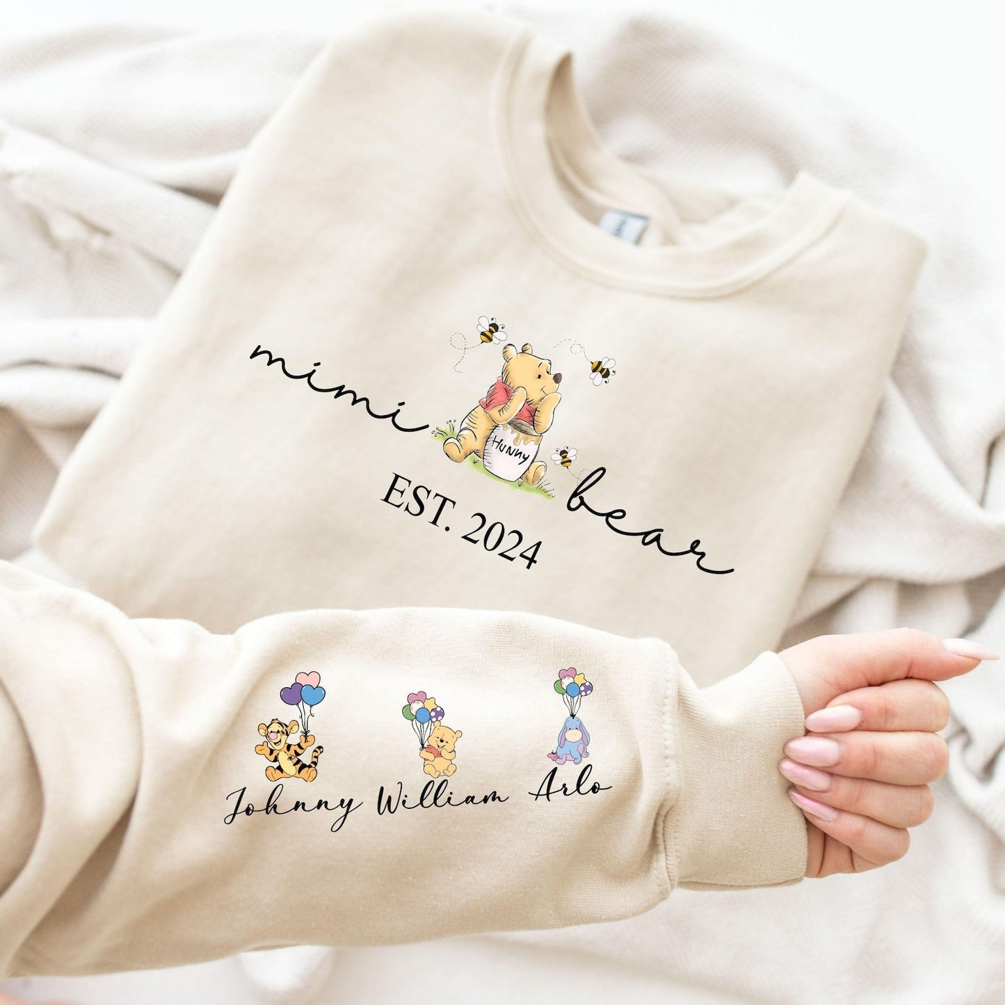 Personalisiertes Mama Bear Hoodie - Anpassbares Muttertags-Shirt