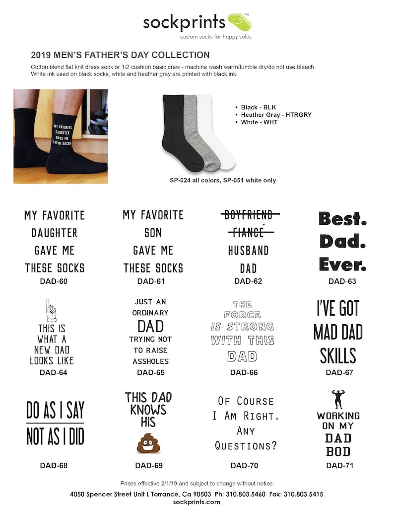 Vatertagsgeschenk, lustige Papa-Socken, Baumwollsocken – ein witziges Geschenk für Papa, Opa oder Stiefvater, Geschenke für Papa von den Kindern