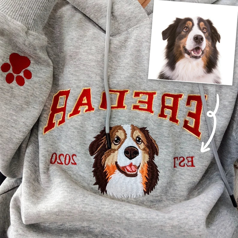 Hoodie Hund Personalisiert Einzigartige, maßgeschneiderte Tierporträts Gestalten Sie Ihr eigenes Haustier-Design