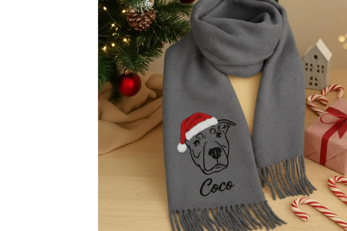 Personalisierter Stickschal mit Tiergesicht – Perfektes Geschenk für Haustierbesitzer