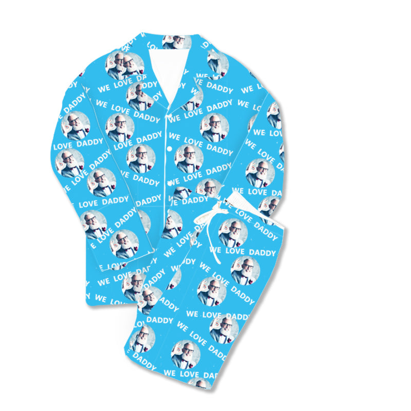 Vatertags-kundenspezifischer Foto-Pyjama We Love Daddy