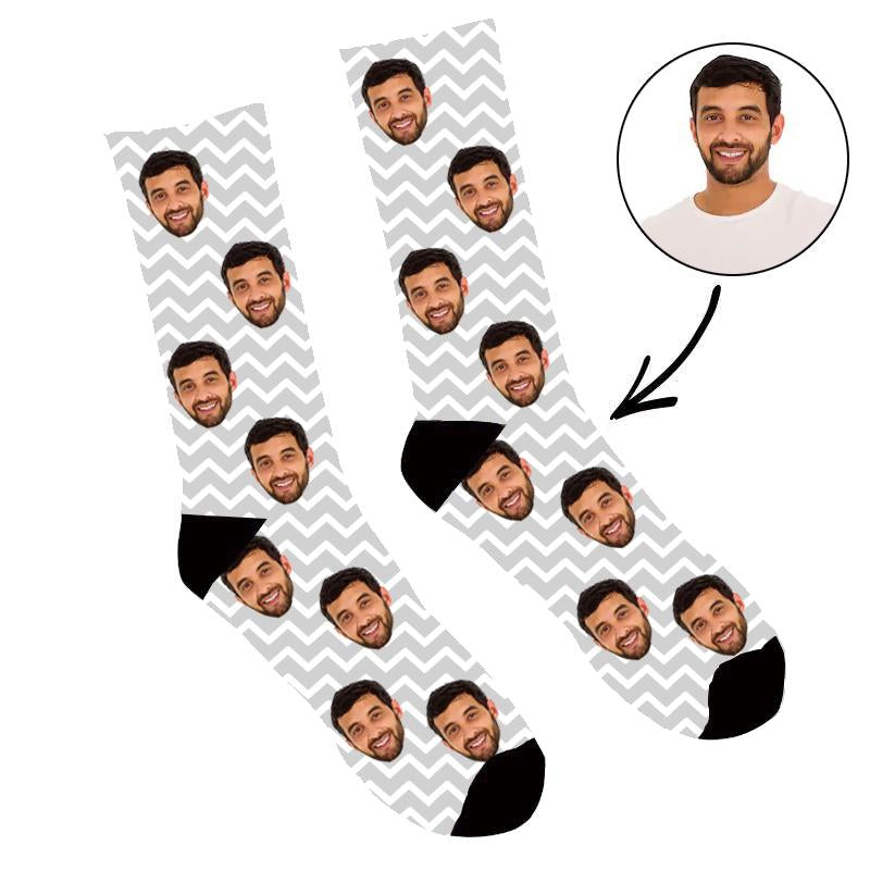 Custom Face Socks Zig Zag Socks - Make Custom Gifts