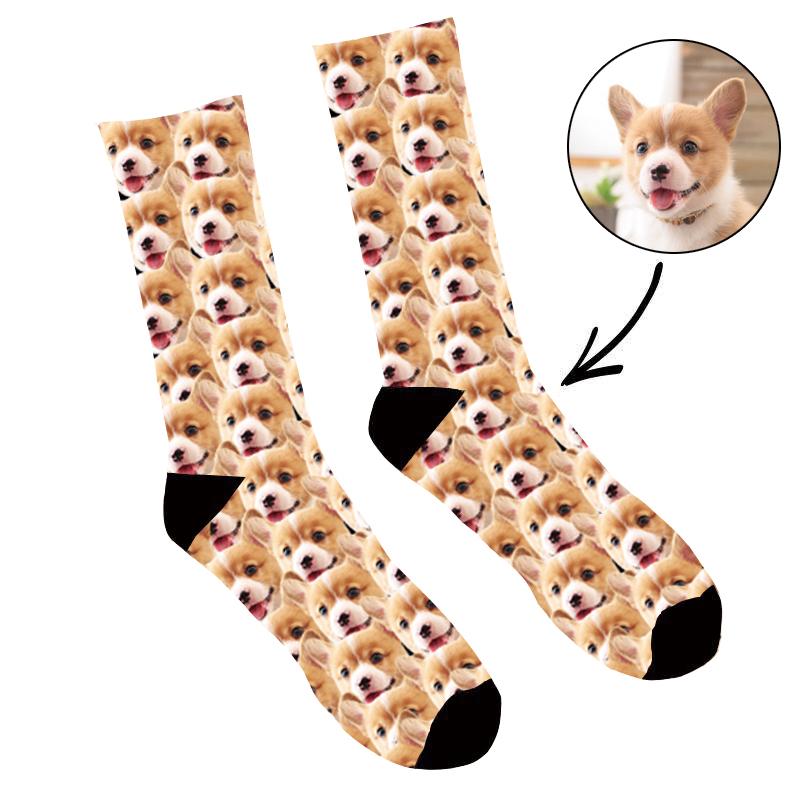 Custom Face Socks Mash Dog Face - Make Custom Gifts