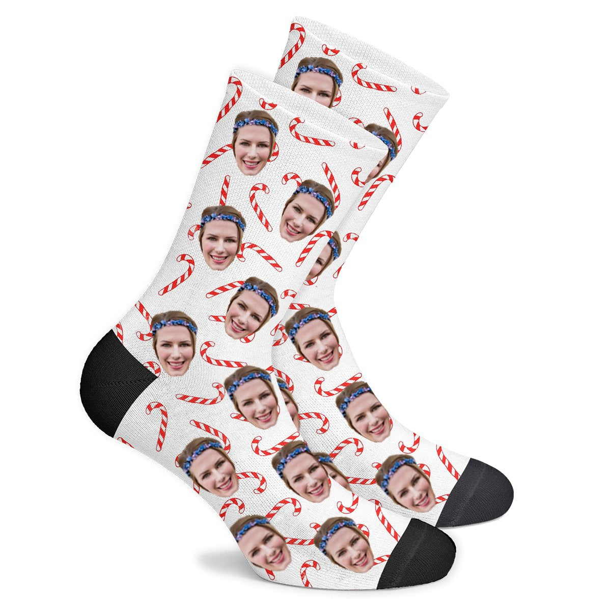 Custom Candy Cane Socks - Make Custom Gifts