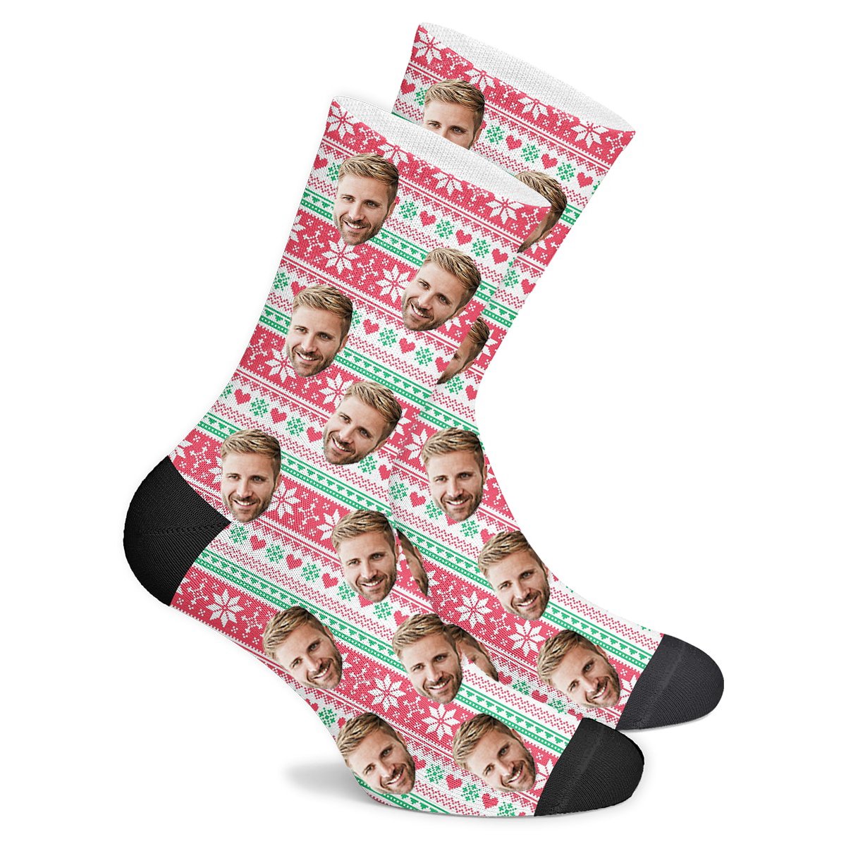 Custom¡°Knitted¡±Heart Socks - Make Custom Gifts