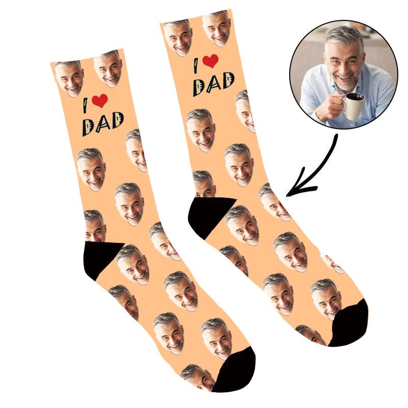 Custom Face Socks I Love Dad - Make Custom Gifts