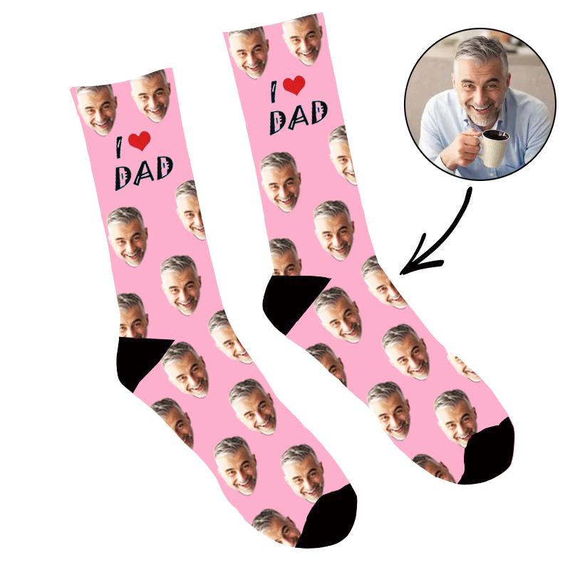 Custom Face Socks I Love Dad - Make Custom Gifts