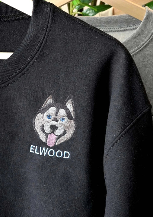 Personalisierte Geschenke Hund Maßgeschneidertes Sweatshirt mit individueller Haustier-Stickerei