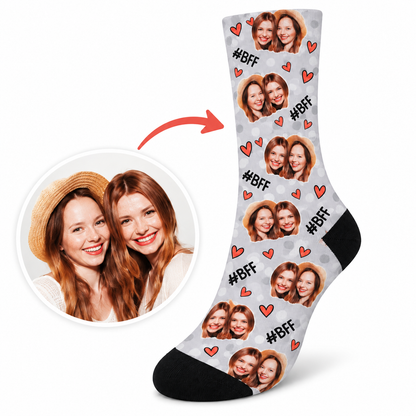 Personalisierte Socken mit Gesicht, Fotosocken für beste Freunde, Socken mit eigenem Foto, Lustiges Fotogeschenk für sie, ihn und beste Freunde