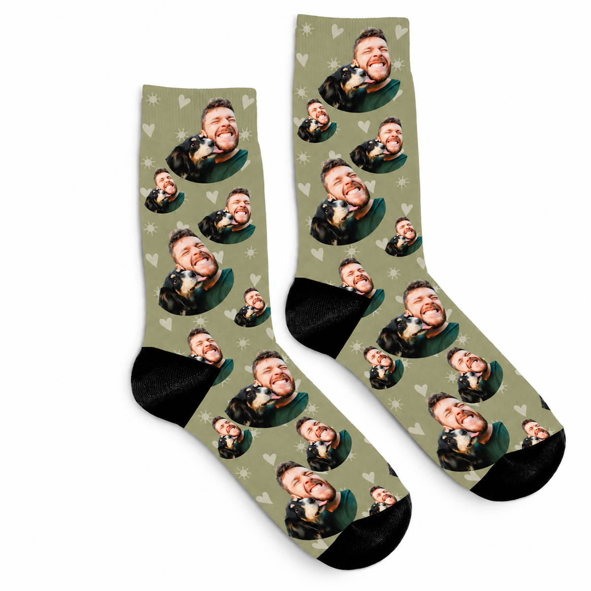 Personalisierte Socken mit Foto, Geschenk für Haustierbesitzer, Geschenk für Hunde-Papas, Vatertagsgeschenk, Socken mit Foto von Hund und Besitzer, individuelles Weihnachtsgeschenk