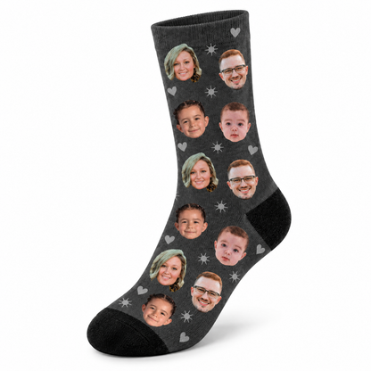 Socken mit eigenem Gesicht, personalisierte Fotosocken | Lustiges Geschenk für Mama & Papa, witzige Fleece-Socken, Weihnachtsgeschenk, Socken mit Haustier-Gesicht, Geburtstagsgeschenk
