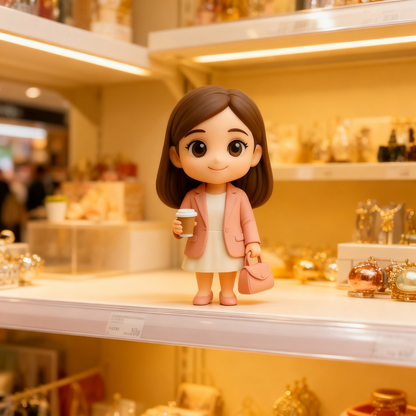 Personalisierte 3D-Actionfigur vom Foto – Geschäftsfrau Mini-Figur, individuelles Geschenk für Frauen