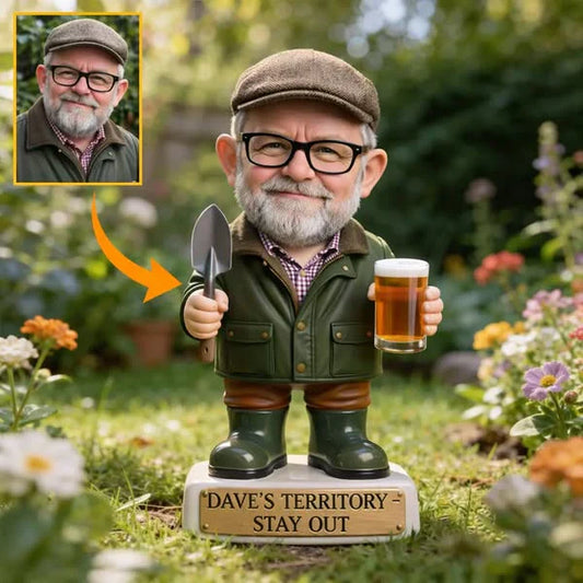 Benutzerdefinierte Gnome aus jedem Foto - personalisierte Gartenarbeit Acryl Plaque Stake - Lustiges Geschenk für ihn, Vater, Großvater