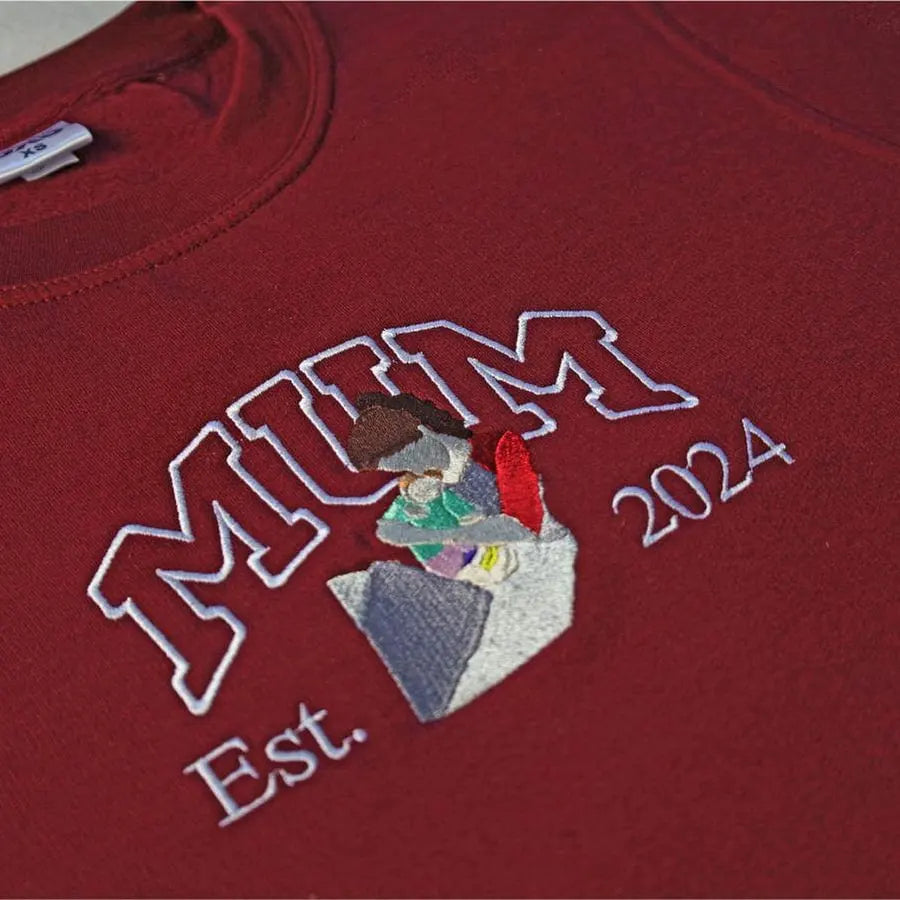 Personalisierter Mama Sweatshirt mit Kindernamen bestickt personalisierter Muttertags Crewneck