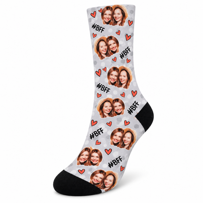 Personalisierte Socken mit Gesicht, Fotosocken für beste Freunde, Socken mit eigenem Foto, Lustiges Fotogeschenk für sie, ihn und beste Freunde