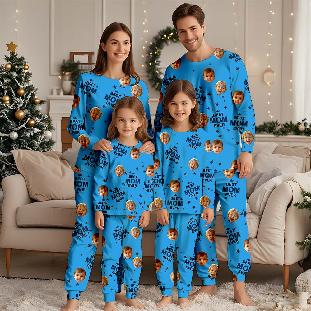 Benutzerdefiniertes Gesichts-Pyjama-Set, personalisiertes Foto-Pyjama, Herren-Damen-Jungen-Mädchen-Pyjama, Brautparty, Geburtstag, Jahrestag, Vatertag, Geschenk, Weihnachten