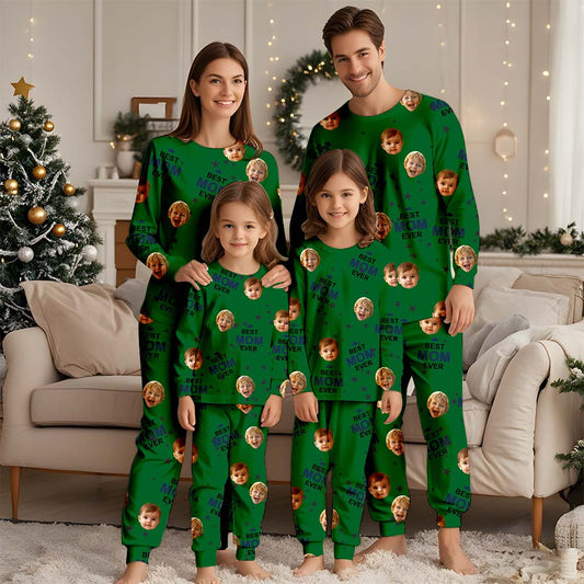Benutzerdefiniertes Gesichts-Pyjama-Set, personalisiertes Foto-Pyjama, Herren-Damen-Jungen-Mädchen-Pyjama, Brautparty, Geburtstag, Jahrestag, Vatertag, Geschenk, Weihnachten