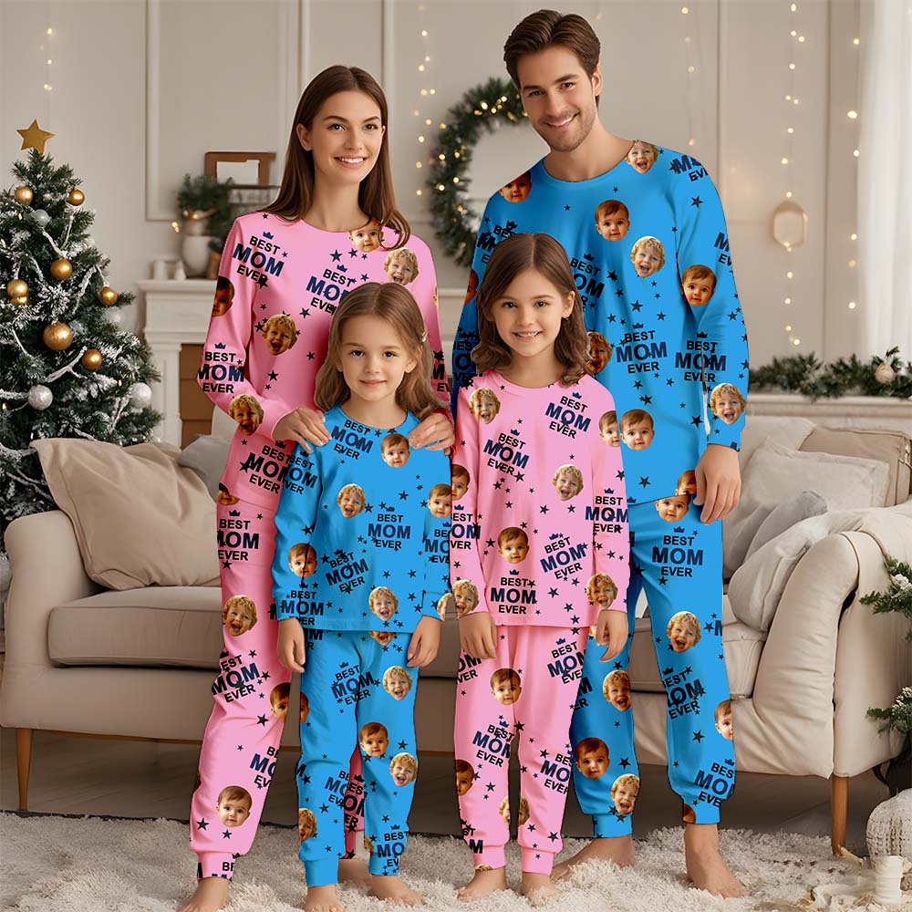 Benutzerdefiniertes Gesichts-Pyjama-Set, personalisiertes Foto-Pyjama, Herren-Damen-Jungen-Mädchen-Pyjama, Brautparty, Geburtstag, Jahrestag, Vatertag, Geschenk, Weihnachten