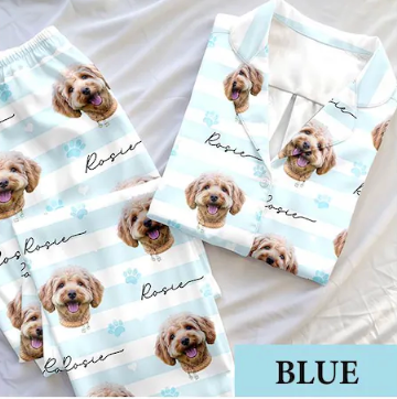 Schlafanzug mit individuellem Haustierfoto, personalisierte Nachtwäsche mit Haustiermotiv, Partner-Outfit für die ganze Familie, süßes Geschenk für Haustierliebhaber, individuelles Pyjama-Set