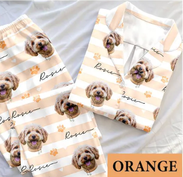 Schlafanzug mit individuellem Haustierfoto, personalisierte Nachtwäsche mit Haustiermotiv, Partner-Outfit für die ganze Familie, süßes Geschenk für Haustierliebhaber, individuelles Pyjama-Set