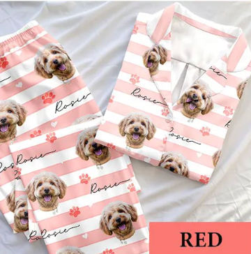 Schlafanzug mit individuellem Haustierfoto, personalisierte Nachtwäsche mit Haustiermotiv, Partner-Outfit für die ganze Familie, süßes Geschenk für Haustierliebhaber, individuelles Pyjama-Set