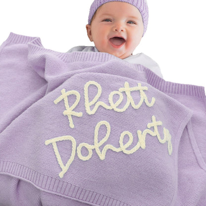 Weiche Strickdecke mit Namen - Atmungsaktive Babydecke aus Baumwolle, personalisiert & kuschelweich