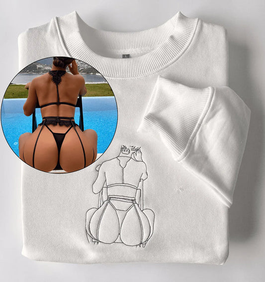 Bestickter Jubiläumshoodie – Personalisiertes romantisches Geschenk für Paare