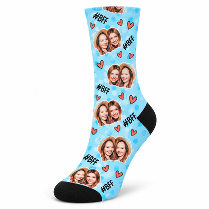 Personalisierte Socken mit Gesicht, Fotosocken für beste Freunde, Socken mit eigenem Foto, Lustiges Fotogeschenk für sie, ihn und beste Freunde