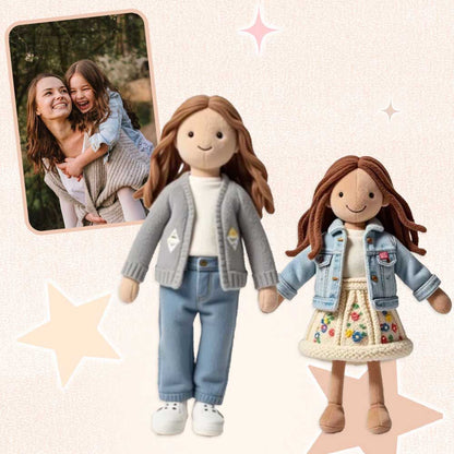 Personalisierter 3D-Plüschpuppen-Schlüsselanhänger/Kissen mit Schwesterfoto