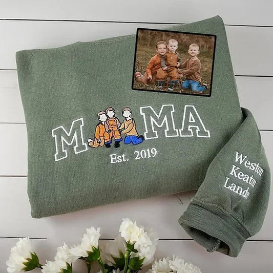 Familienporträt Sweatshirt personalisiertes Cartoon Familienbild Pullover